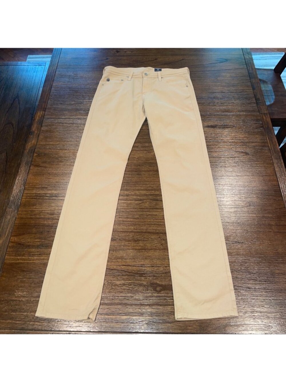 AG Matchbox Slim Straight Pant 32x35 Khaki Tan Chino Stretch Office Workwear